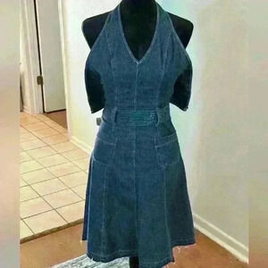 Fire Los Angeles “Marilyn Halter” Denim Dress